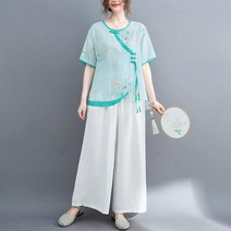 계량한복 투피스 바지 중년 퓨전 개량 상하복 세트 통바지 밴딩 K29
