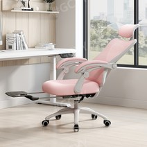 최저가유통업체 허리편한 의자 회의용 편한 푹신한 허리안아픈 피시방 회의실 학생용 중고생 의자 인체공학적, [화이트 프레임 파우더]