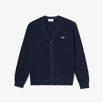 라코스테 가디건 니트 남성 링스링스 브이넥 네이비 AH397E-52N 166