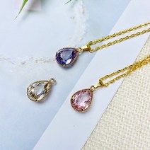 헤세드 크리스탈 수정 물방울 펜던트, 3가지전부, 1개
