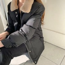 아이엠몽 여성 허리라인 숏 패딩 아우터 패인리