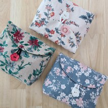 [DIY키트 패키지] 화장품 파우치 만들기 파우치백 수국아이보리 봉투파우치 알로하소라 플록스 디자인선택2