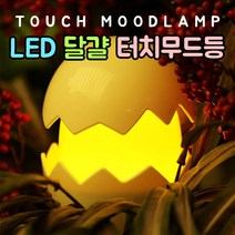 도매창고 LED 캐릭터 터치 무드등 터치무드등 말랑말랑 달걀 계란 노른자 인테리어조명 USB 충전식 취침등 수유등 수면등, 달걀무드등, 블루