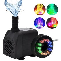 소형 수중펌프 미니 220v 10w 워터 12 색 led 라이트 울트라 조용한 잠수정, 12색 LED로, 나는 플러그