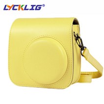 후지 후지 필름 인스탁스 미니 9 8 인스턴트 필름 카메라용 Lycklig 카메라 케이스 숄더 스트랩이 있는 PU, 23 Yellow