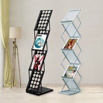 접이식 카탈로그 팜플랫 거치대 랙 전시회 사이드 홍보 잡지 꽂이, A블랙(철제+가방)