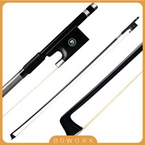 견고한 4/4-1/16 블랙 카본 파이버 바이올린 활 에보니 프로그 니켈 실버 화이트 말털 Archet De Violon Fi, 04 1-4 Size Violin Bow