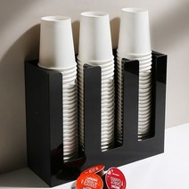 탕비실 오피스 카페 종이컵 정리보관 3열심플디스펜서 3홀 커피, 1, 1