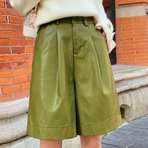 [제이쁘다]3165 봄신상 허리 반밴딩 5부 가죽반바지 팬츠
