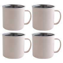 리빙스토리 스텐 머그컵 4p세트 430ml, 아이보리 4p