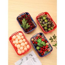 한다라이 플라스틱 과일 따기 휴대용 과일바구니, 6캐티 레드커버없음100(중공바닥)