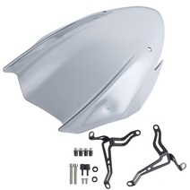 오토바이윈드스크린 스쿠터윈드스크린 바람막이 2018 2019 gsxs750 앞 유리 앞 유리 실드 (스즈키 gsx-s750 gsxs 750 2017- 용 브래킷 포함), 가벼운 연기