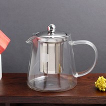 18_차우림 내열유리 차포트(550ml) 내열유리 티포트 유리주전자 유리티포트 거름망 보이차