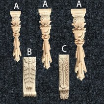 주방 악세사리 2개/몫 Unpainted Solid Rubber 나무 유럽 Carved Corbel acantus Long Type, 한개옵션1, 05 C H30W6.5T3mm