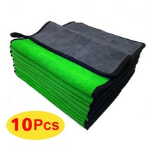 걸레 세차 도구 마이크로 화이버 타월 주방 디테일링 자동차 인테리어 드라이 클리닝 가전 천, 10pcs-green, Size-30X40cm
