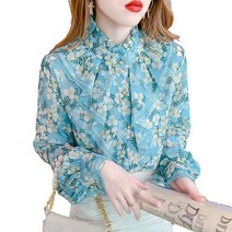 레이스프릴블라우스 하늘하늘블라우스 프릴블라우스 레이스 셔링 로맨틱 스타일 벌룬 셔츠 새틴블라