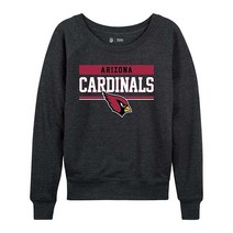 NFL 여성용 플러스 사이즈 차콜 크루넥 축구 의류 가벼운 슬라우치 래글런 소매 풀오버 506218, Arizona Cardinals - Charcoal
