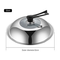중식화구 중화렌지 조미료 철 Woks 30/32/34cm Wok 나무 손잡이 프라이팬 전기 유도 및 가스 스토브 용 주, 03 32cm Lid