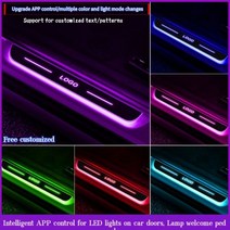 맞춤형 자동차 도어 씰 라이트 로고 프로젝터 램프 전원 이동 LED 웰컴 페달 스커프 플레이트 페달 앱 제어 심포니, 2 PCS Rear door_For C-ITROEN