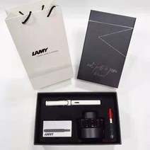 LAMY 사파리 만년필 컨버터 세트, EF펜 팁0.38, 유백색  선물 상자