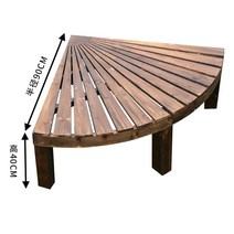 야외 벤치 발코니 틈새 포토존 조형 디자인 공원 정원 원형 옥외 카페 테라스 벤치 의자, 길이90x너비90x높이40cm탄화