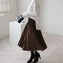 하이데일리 덴츠 플리츠 롱스커트