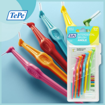 테페 가정용 치간칫솔 ㄱ자형 앵글형(0.4분홍 0.45주황 0.5빨강 0.6파랑 0.7노랑 0.8녹색), 0.45(주황), 1팩(6개입)