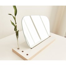 두께있는 무프레임 디자인 화장대 거울+받침세트(6종) 학생용 예쁜 수납 큰, 폰드/받침 화이트