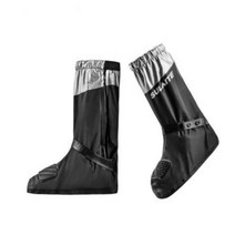 레인부츠 오토바이 방수 신발 커버 범용 자전거 라이딩 반사 레인 부츠, Black Sliver+L