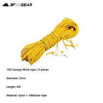타프웨빙스트랩 3F UL 기어 텐트 타프 반사 로프 1.5mm/4mm/2mm 직경 2m/4m/20m, 05 15D rope 3 pieces