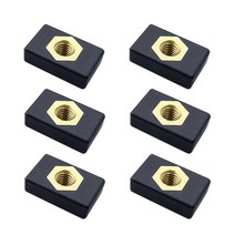카약 부품 카약 페달 6pcs m6 구리 슬라이딩 너트 사이드 마운트 슬라이드 트랙 레일 낚싯대 폴 홀더 보트 카누 용 장착베이스, 검은색