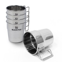 BUCK703 캠핑 솔라 스텐 캠핑컵 4P, 1세트