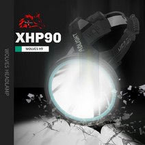 주피터 XHP90 헤드랜턴 해루질 자전거 안전모 낚시 등산용 충전식 방수 JXP90, JXP90+18650배터리 3개