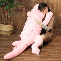 대형 안고자는 인형 악어 긴베개 모찌 찹쌀떡 쿠션 쫀득 바디필로우 애착템 여친 특별한 선물, 핑크