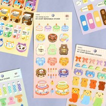마프 리무버블 씰스티커 데코 인스 다이어리 꾸미기 컷팅 다꾸 일러스트, 03 TEDDY BEAR