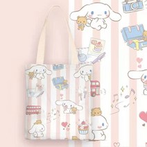 휴대용 휴대 학생 캔버스 주머니 여성 에코백 실내화 신학기 시나모롤 선물 산리오 만화 남성 귀여운 가방