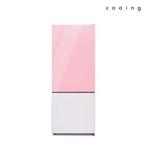 쿠잉 쿠잉 프리즘 글라스 소형냉장고 BSR-C192PW 189L 2도어 핑크화이트, 단일옵션