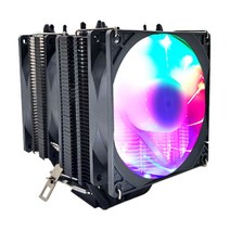 눈사람 6 히트 파이프 무소음 CPU 쿨러 4 핀 PWM 90mm 팬 인텔 i5 LGA 1700 2011 1150 1155x79x99 AMD AM4 AM5 PC 냉각, 01 4 Pin PWM Fan, 12 Black- Rainbow 3 Fan