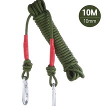 엔스타코 ROPE 비너 안전 로프 줄 밧줄 와이어 자일 10M, 카키(KHAKI)