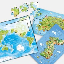 기타 바보사랑[퍼즐갤러리]대한민국 세계지도 제주도 35피스 목재 판퍼즐 ( L ), B대한민국지도