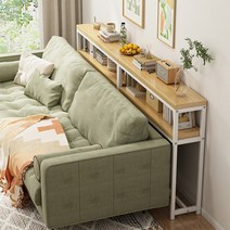 소파 뒤 틈새 초슬림 테이블 침대 좁고 긴 한뼘 책꽂이 선반, 오크+ 화이트프레임 80cm 더블