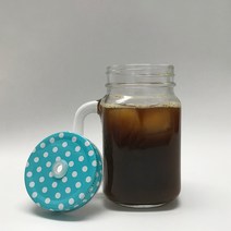 파미레 손잡이 유리컵 + 빨대 세트, 01.러블리드링크자 450ml