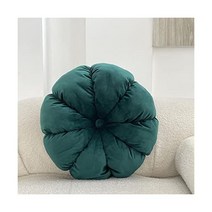 Xslive 원형 벨벳 쓰로우 베개 소프트 벨벳 펌킨 주름 장식 시트 쿠션 침실용 바닥 베개 거실 소파 의자 (핑크 지름 16