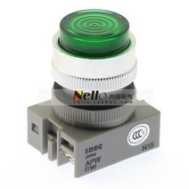 [SA]Izumi IDEC TW 시리즈 22mm 라운드 플랫 헤드 APW122 R G BK Y 표시기 LED AC / DC24V -- 10, 03 green
