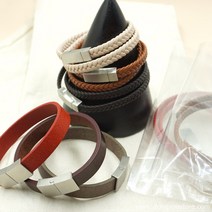 가죽팔찌 DIY키트 가죽팔찌만들기재료, 디자인1번, 01.블랙