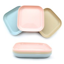 스내지 파스텔 정사각 쟁반 소 3p 중 3p 대 2p 간식 접시 쟁반 다용도 트레이, ( 중 2호 3p )