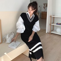 떳다그녀 베튼 롱 니트 베스트 원피스