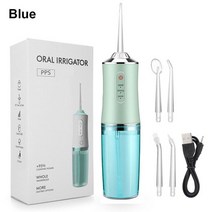 구강세척기 물치실 USB 전기 치과 irrigator 구강 고주파 펄스 물 Flosser 휴대용 워터 제트 청결제, Package 2 Blue