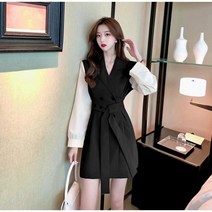 Momolatti 여성 치마 짧은 정장 긴 소매 자켓원피스