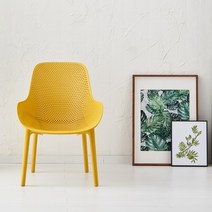 하늘창 코나 라운지체어 플라스틱체어 카페의자 테라스 야외의자 타공 펜션, 코나라운지체어-옐로우